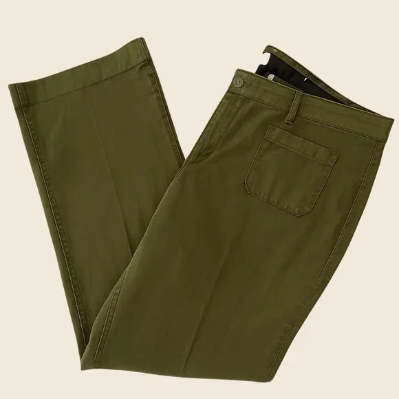 Coldwater Creek Pants Size 18 Olive Green Natural Fit Casual Fall Style - Picture 1 of 12
